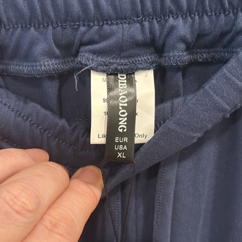 NEW -DIBAOLONG Womens Yoga Pants Wide Leg - Size XL.  Navy Blue - Picture 4 of 11